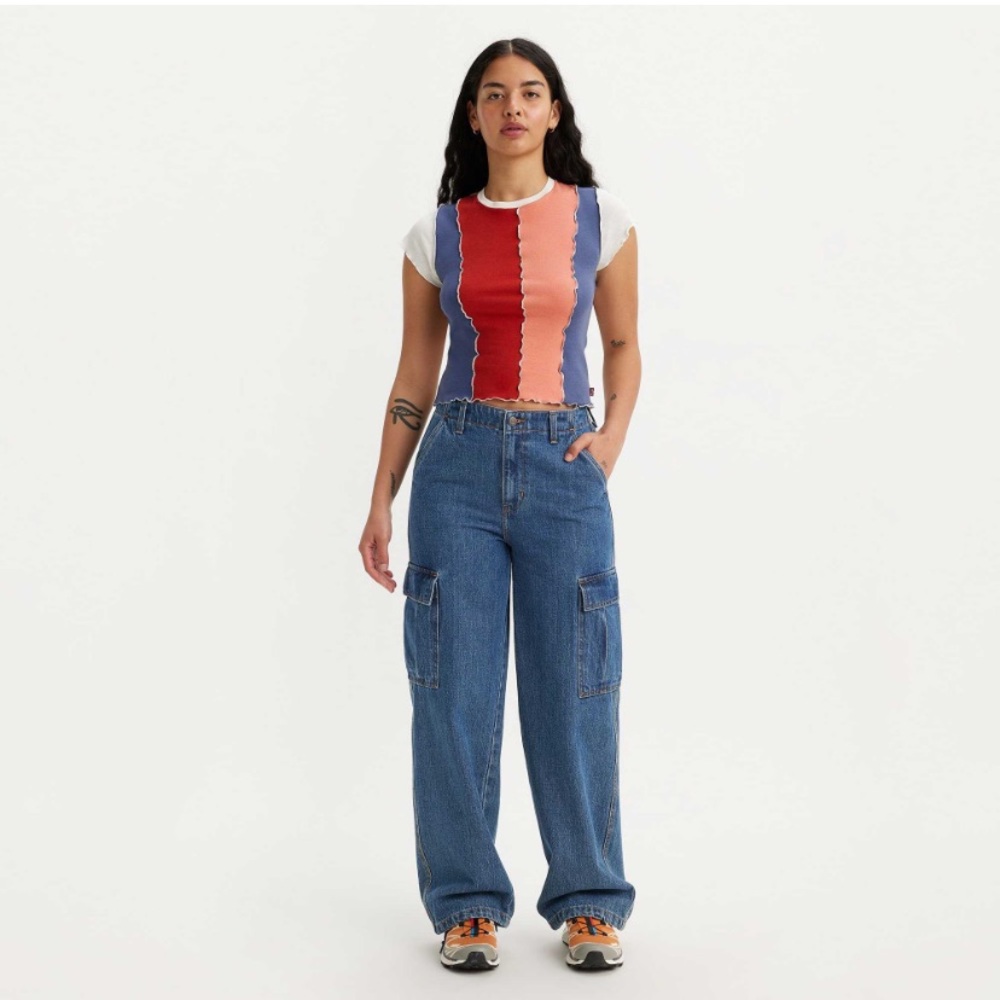 Levi's Women's '94 Baggy Mid Rise Vintage Fit Straight Leg Cargo Jeans